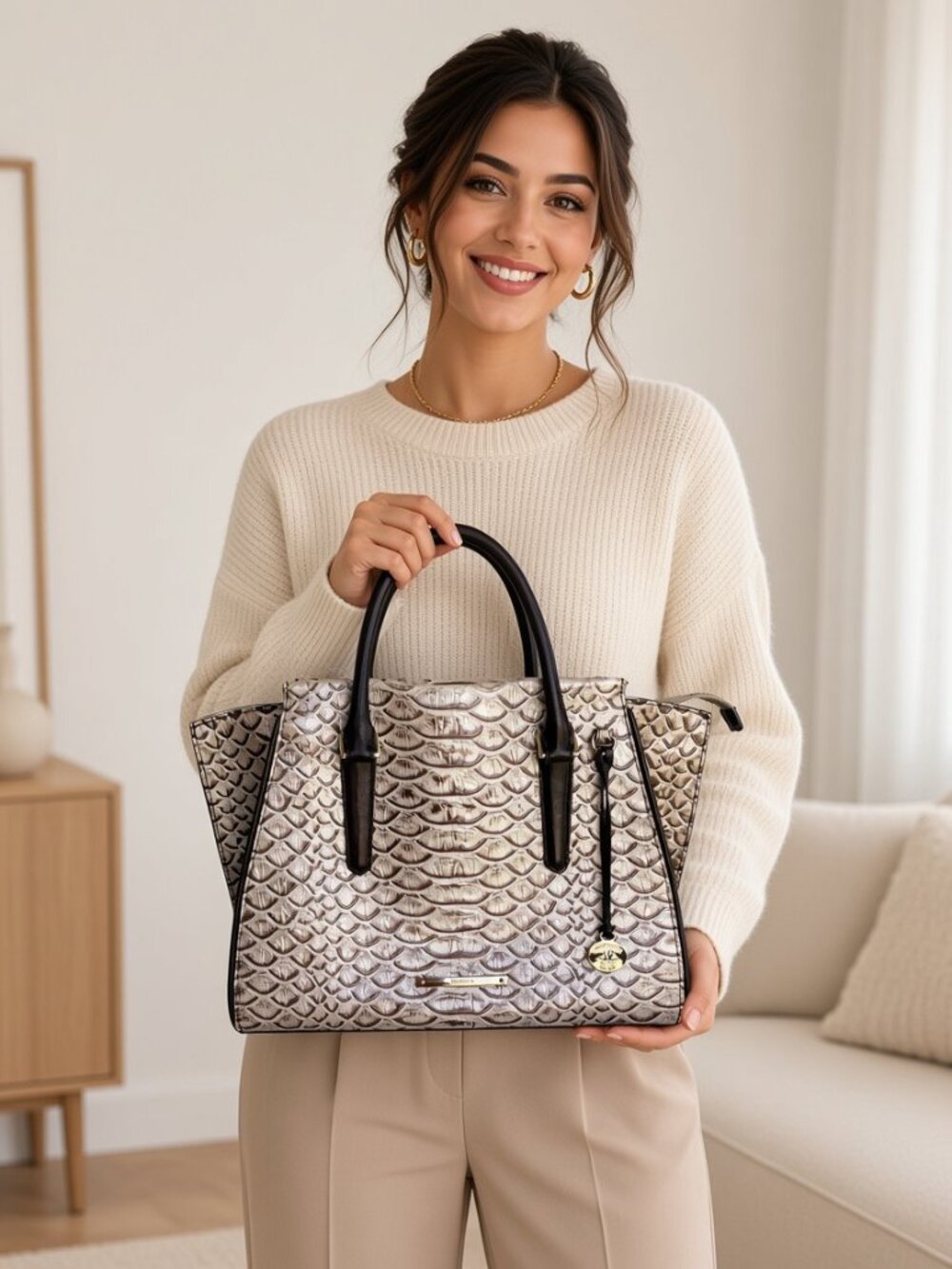 Brahmin Medium Asher Silver Living Melbourne Tote